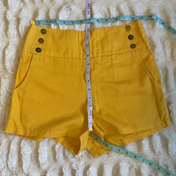 Lucca Couture yellow high waisted shorts - Picture 7 of 9